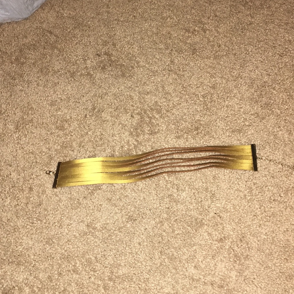 gold velvet choker